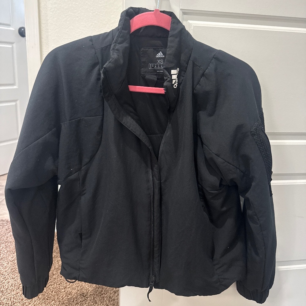 Adidas black bomber jacket